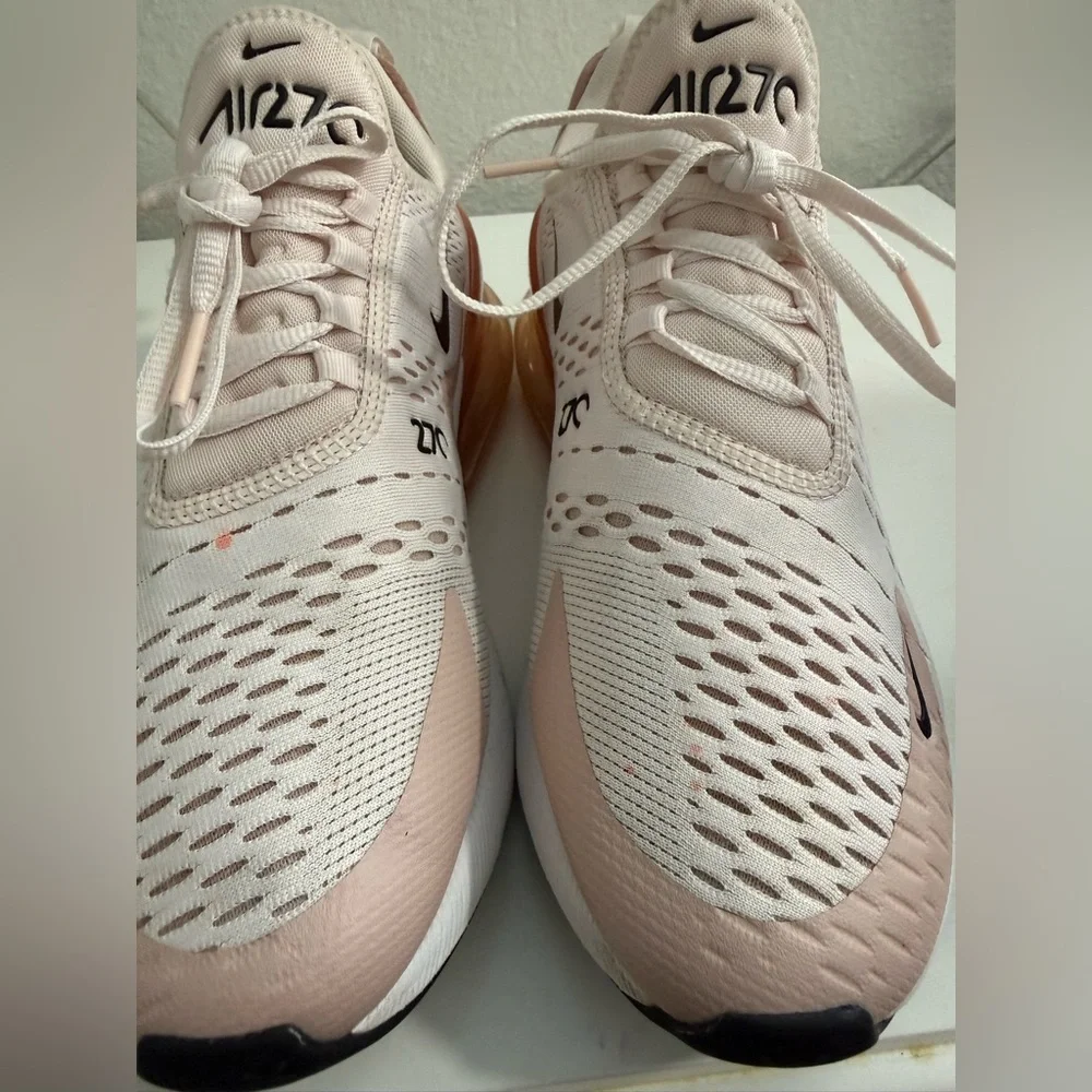 Nike  Air Max 27 Women's Athletic Shoes in Pink and White - Picture 6 of 8